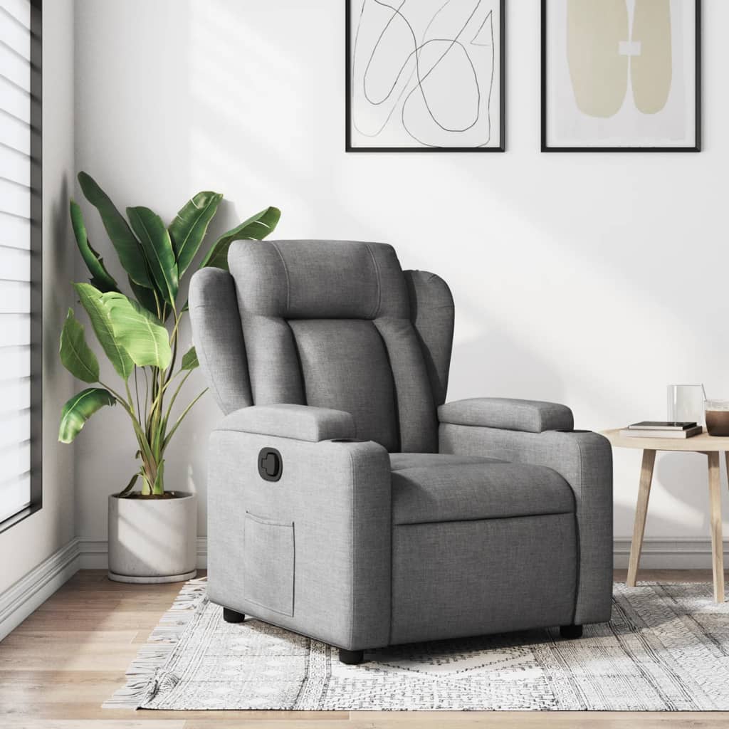 vidaXL Sillón reclinable de tela gris oscuro