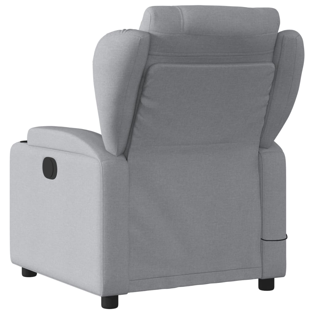 vidaXL Sillón reclinable de masaje de tela gris claro