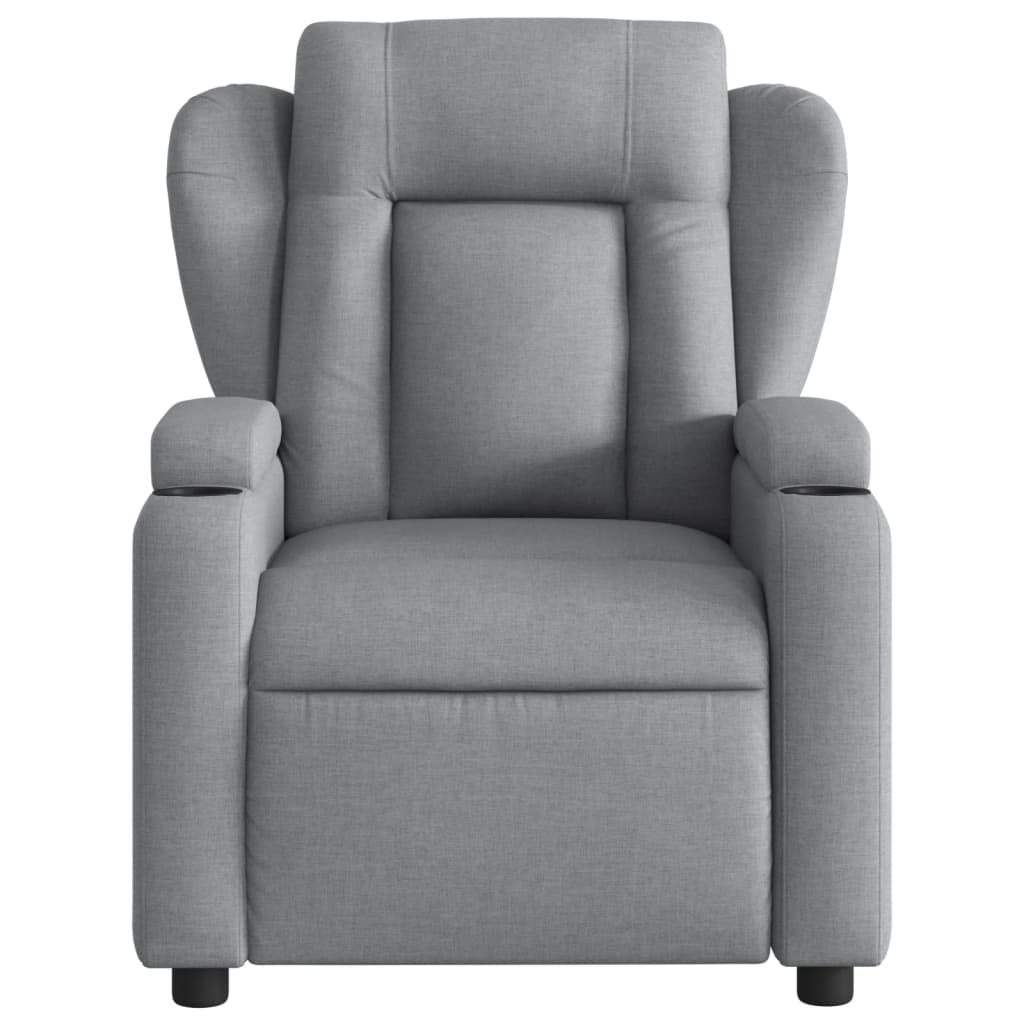 vidaXL Sillón reclinable de masaje de tela gris claro