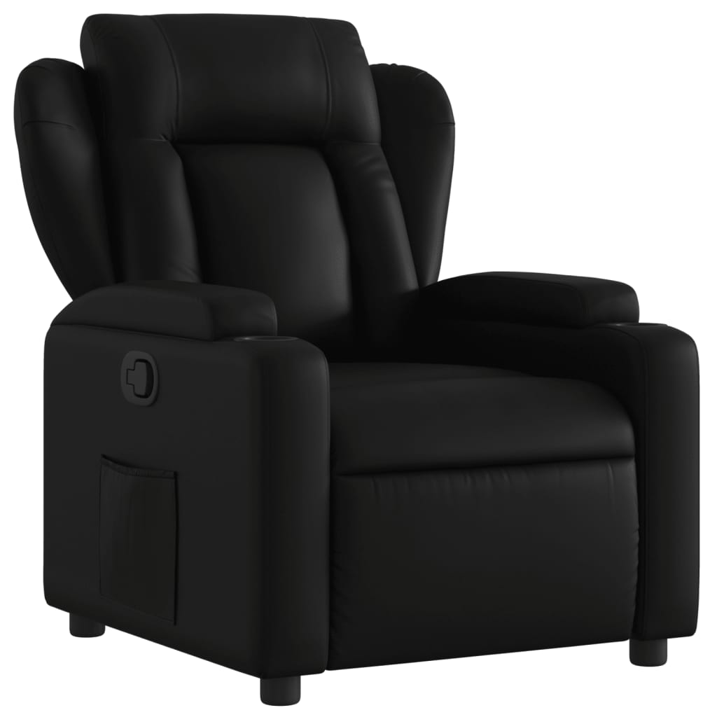 vidaXL Sillón reclinable de cuero sintético negro