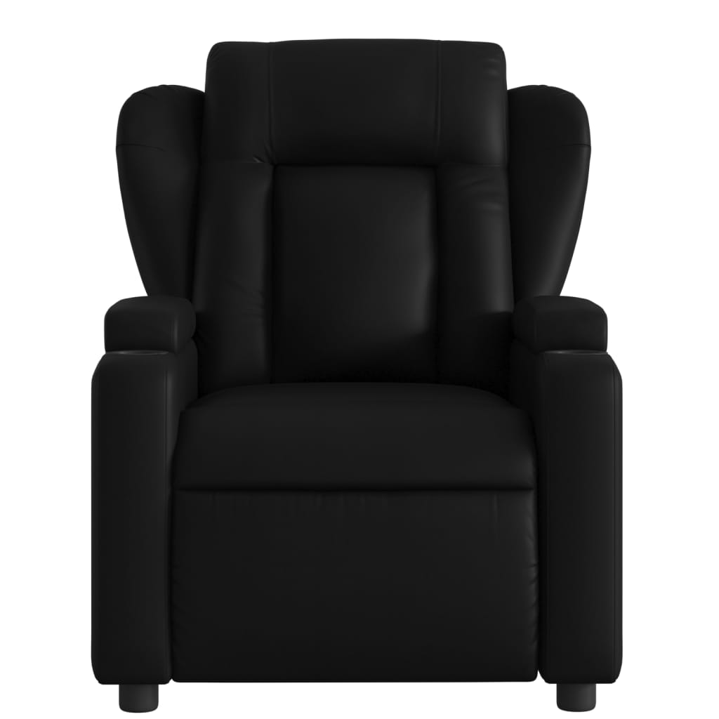 vidaXL Sillón de masaje reclinable cuero sintético negro