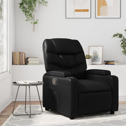 vidaXL Sillón reclinable de cuero sintético negro