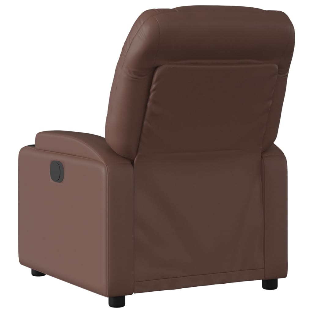 vidaXL Sillón reclinable de cuero sintético marrón