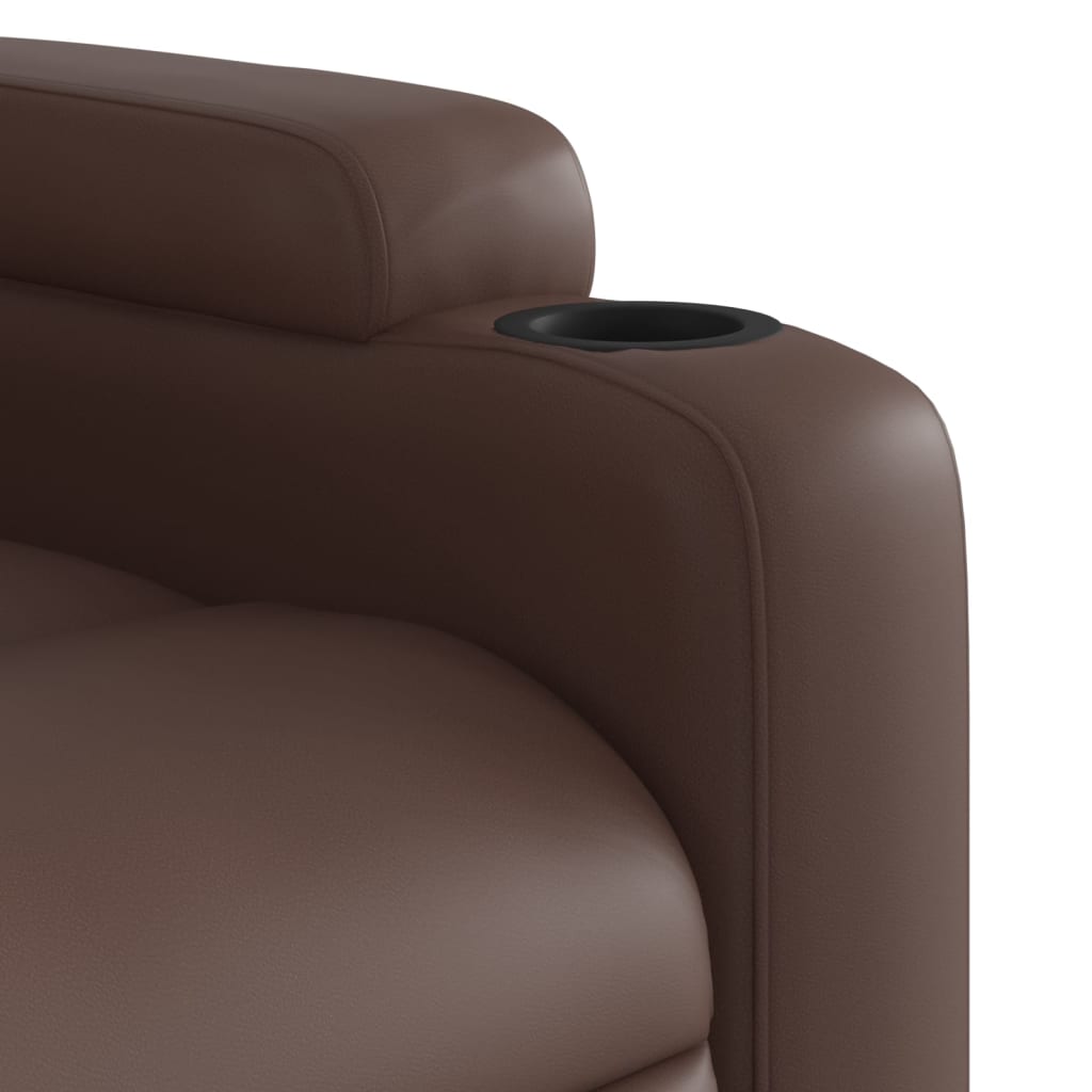 vidaXL Sillón reclinable de cuero sintético marrón