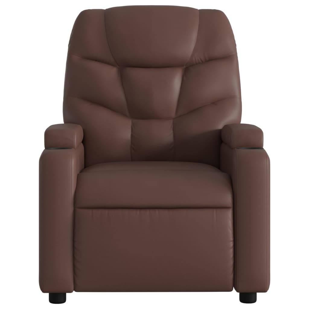 vidaXL Sillón de masaje reclinable cuero sintético marrón