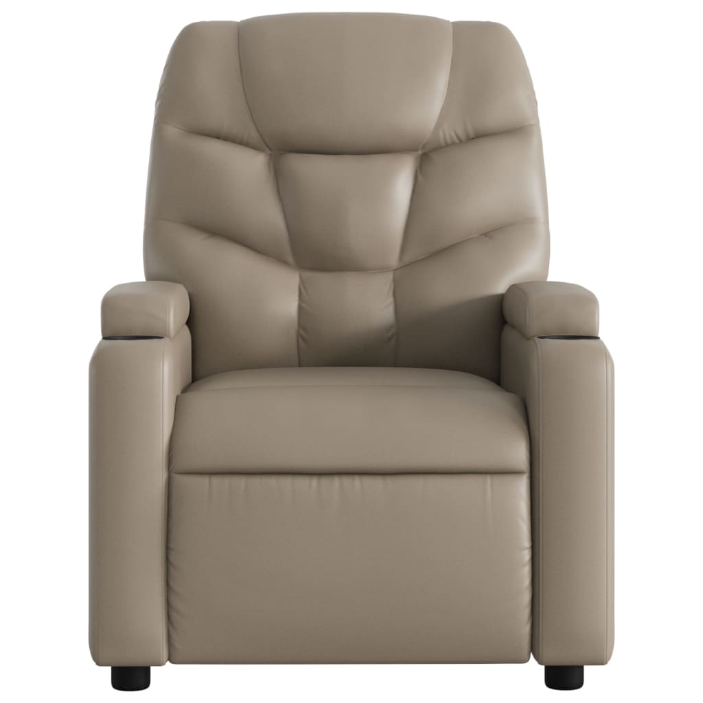 vidaXL Sillón de masaje reclinable cuero sintético color capuchino