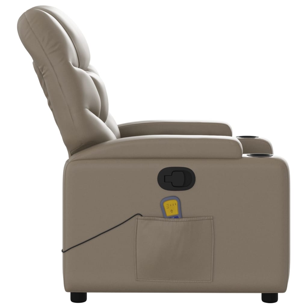 vidaXL Sillón de masaje reclinable cuero sintético color capuchino