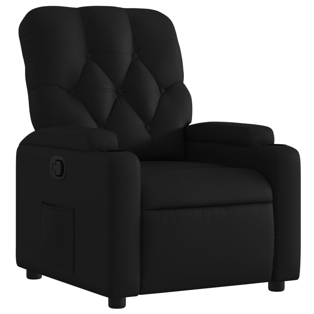 vidaXL Sillón reclinable de cuero sintético negro