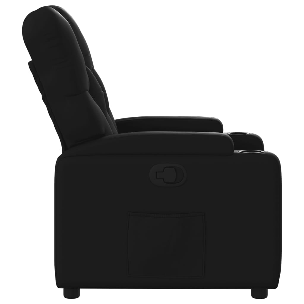 vidaXL Sillón reclinable de cuero sintético negro