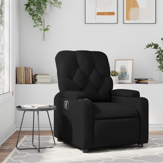 vidaXL Sillón reclinable de cuero sintético negro