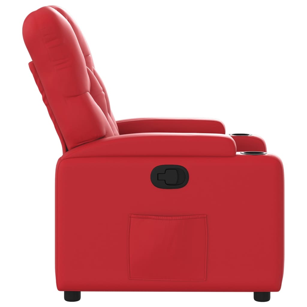 vidaXL Sillón reclinable de cuero sintético rojo