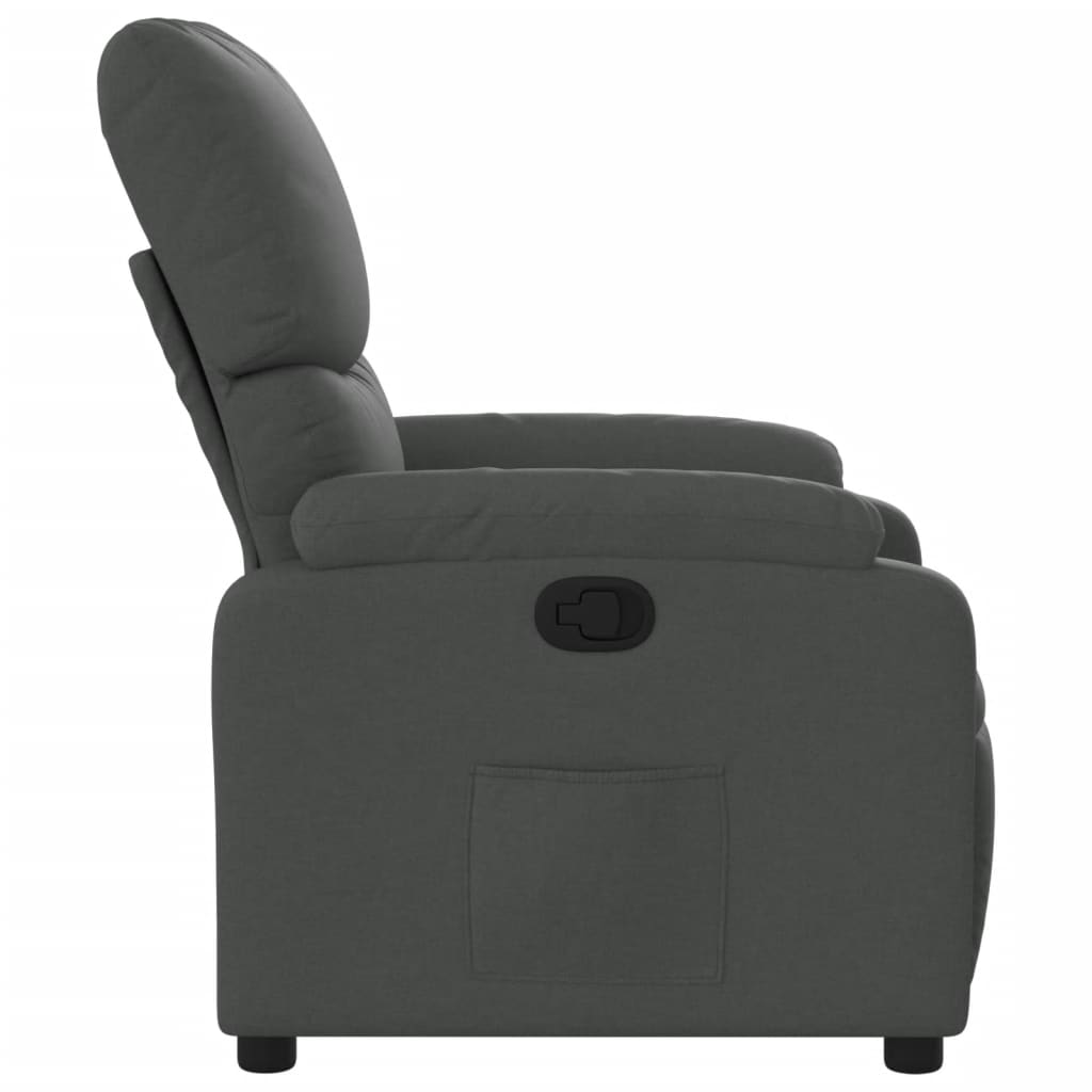 vidaXL Sillón reclinable de tela gris oscuro