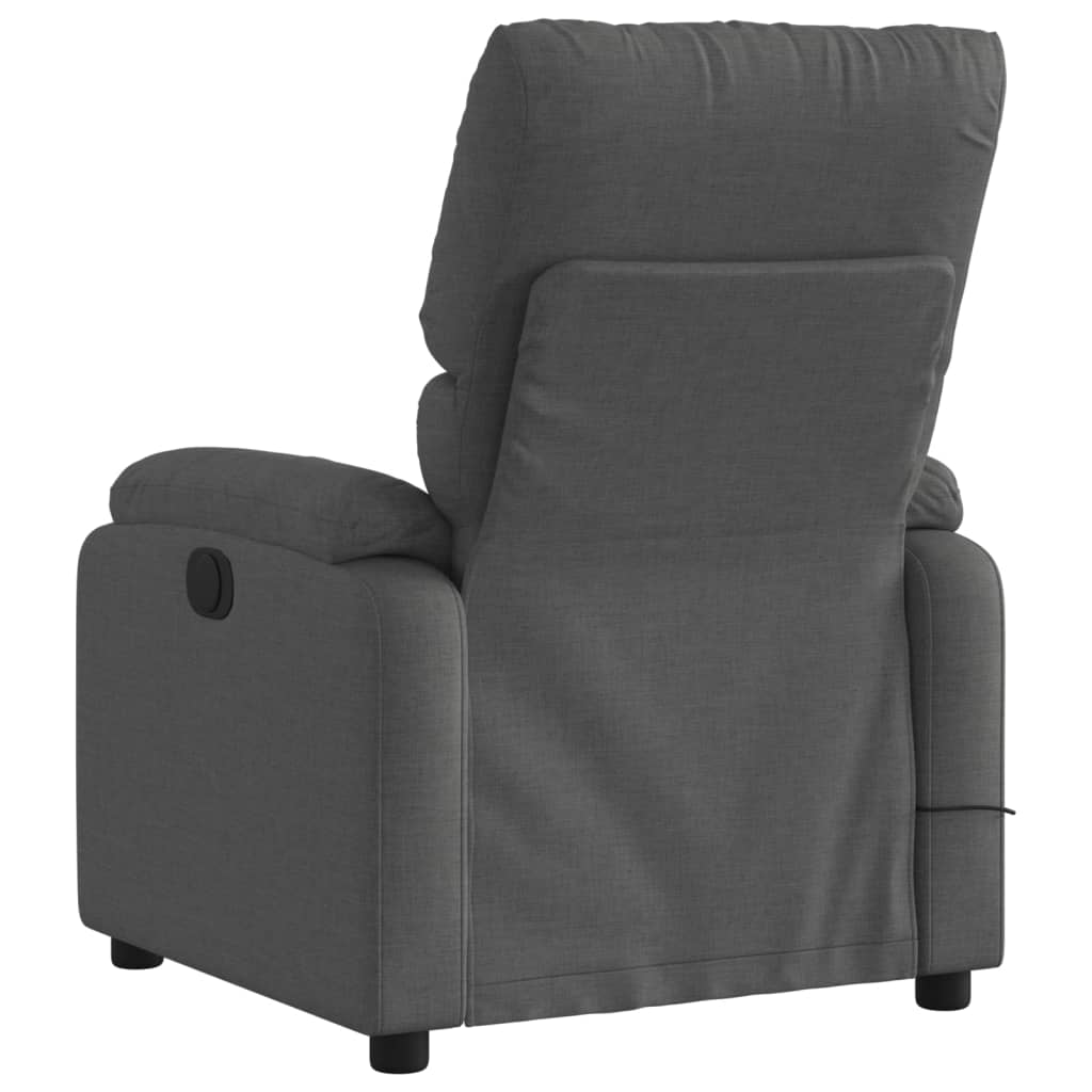 vidaXL Sillón de masaje reclinable de tela gris oscuro