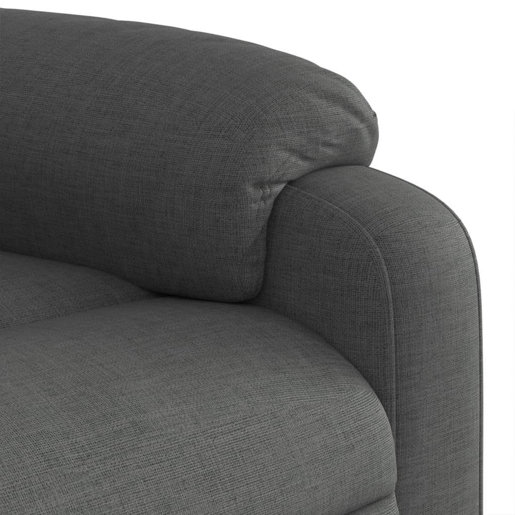 vidaXL Sillón de masaje reclinable de tela gris oscuro