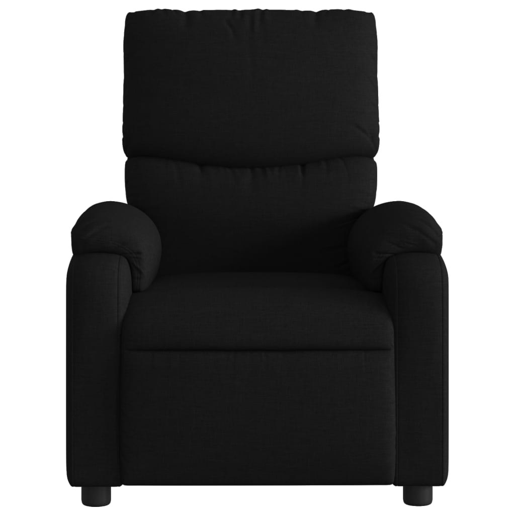 vidaXL Sillón reclinable de masaje de tela negro