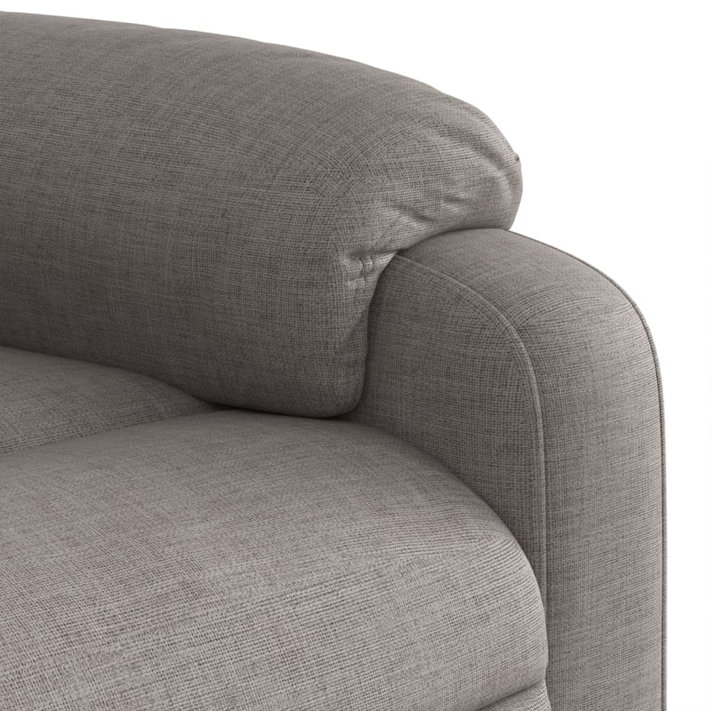 vidaXL Sillón de masaje reclinable de tela gris taupé