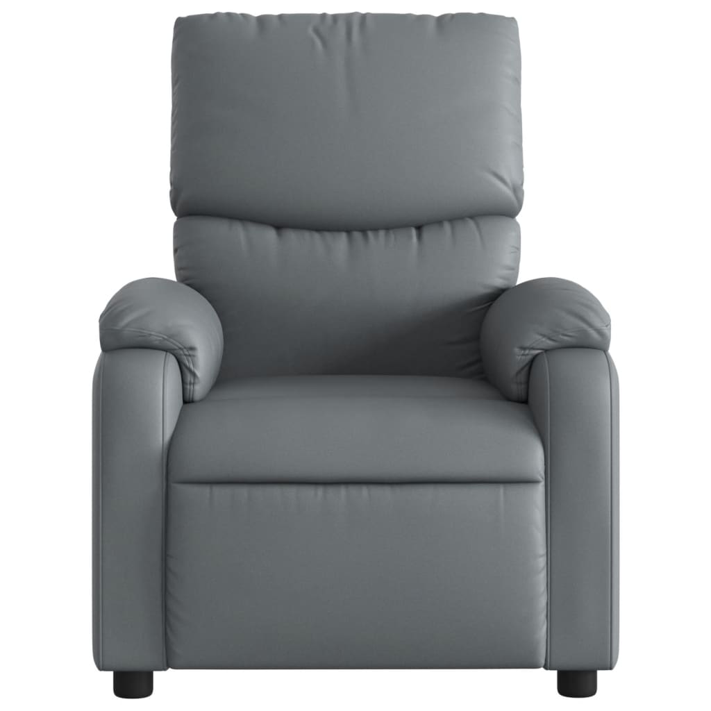 vidaXL Sillón reclinable de cuero sintético gris