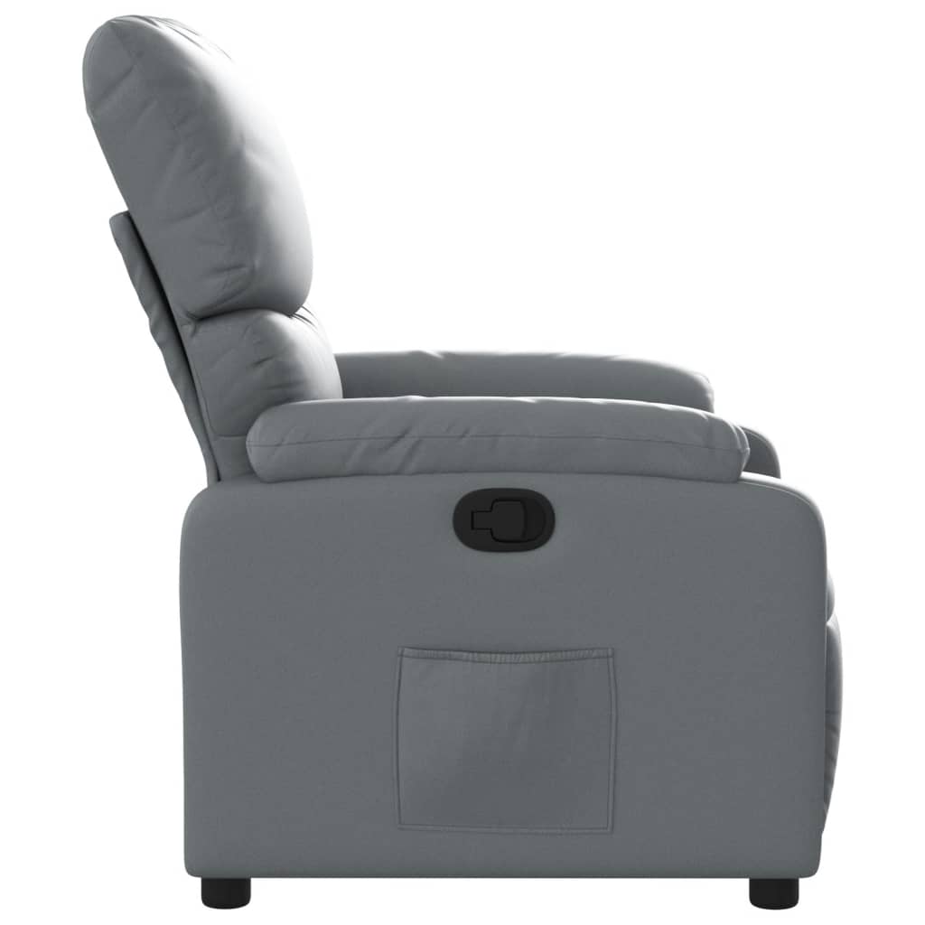 vidaXL Sillón reclinable de cuero sintético gris