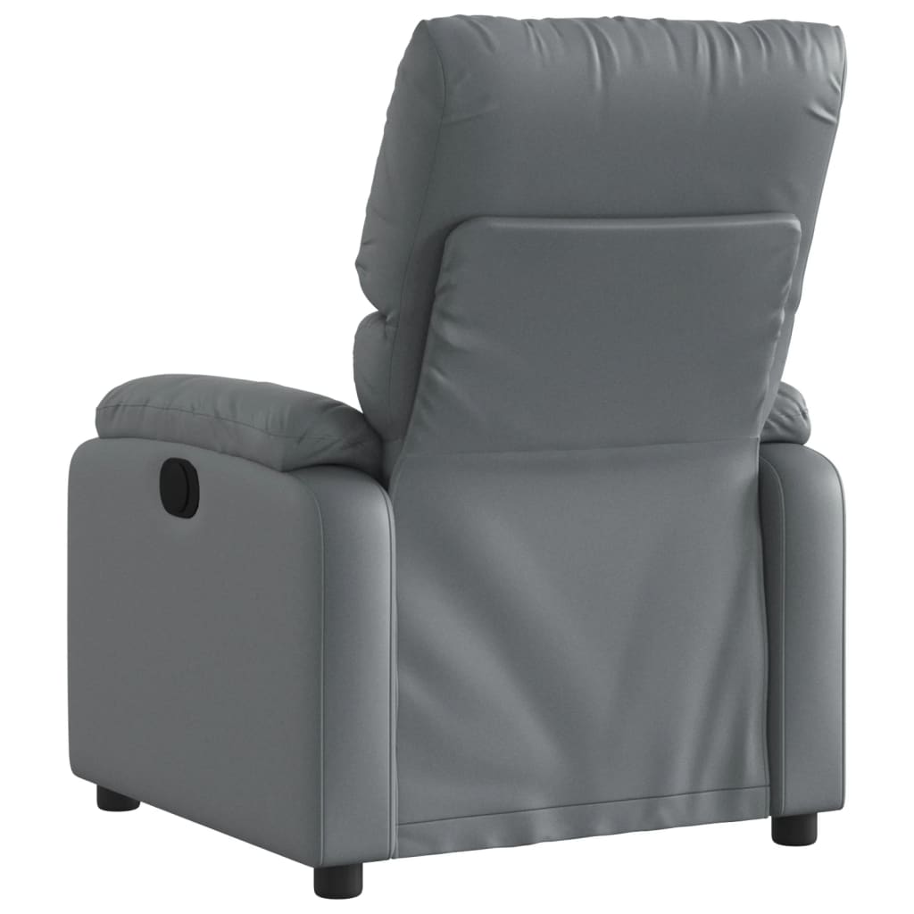 vidaXL Sillón reclinable de cuero sintético gris