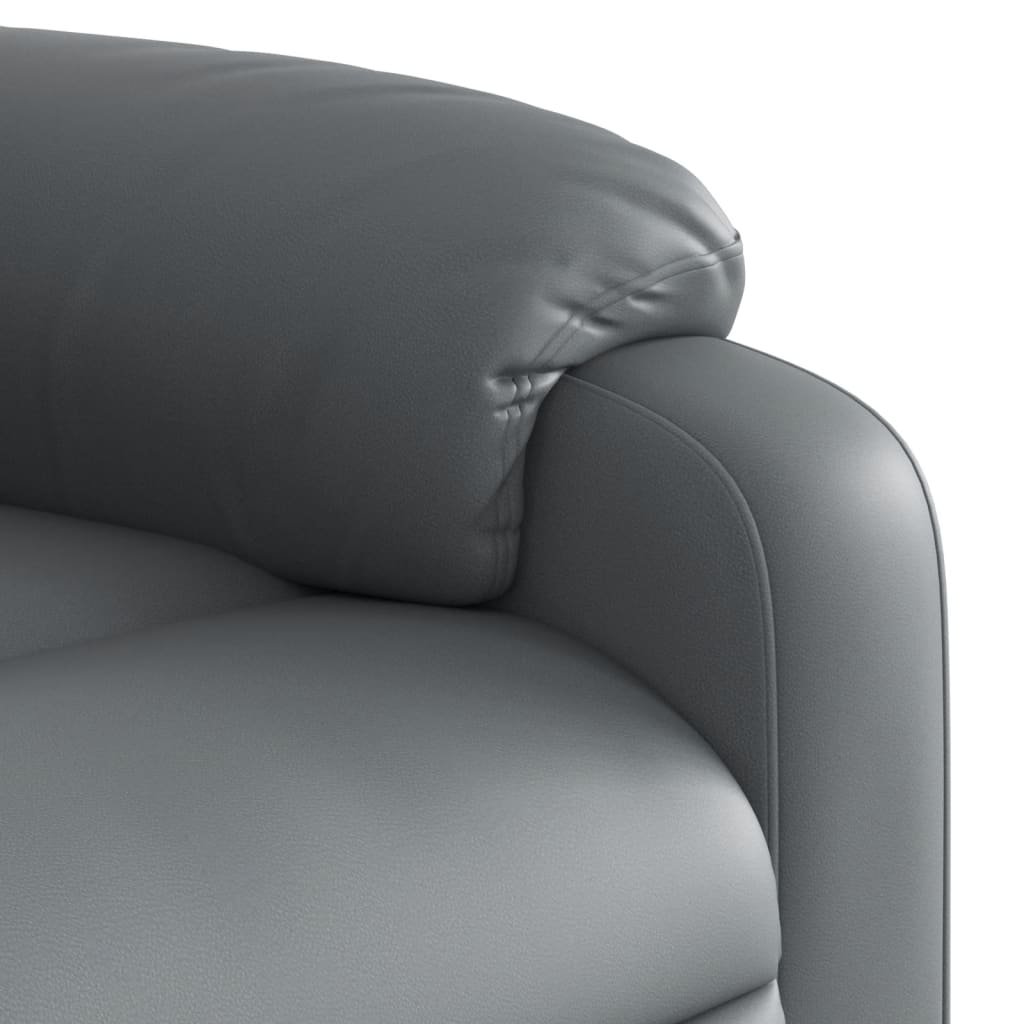 vidaXL Sillón reclinable de cuero sintético gris