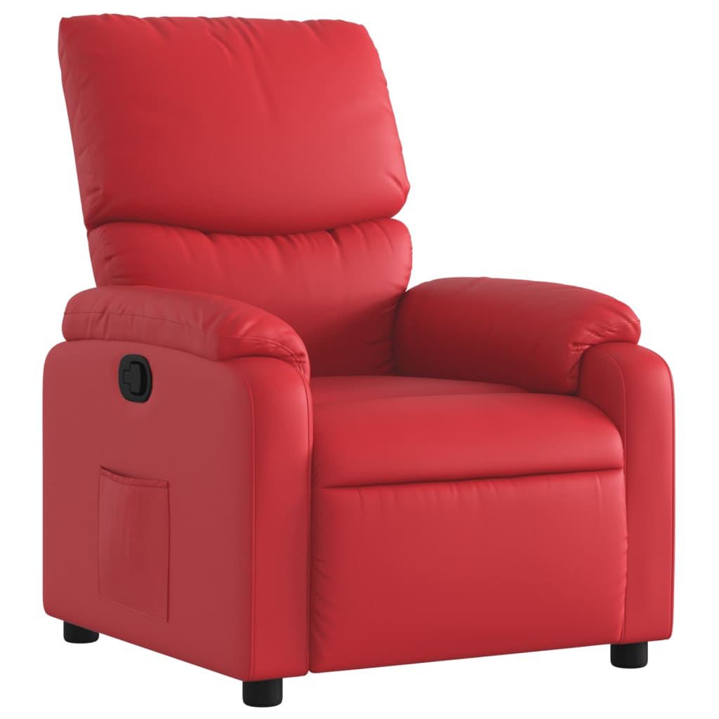 vidaXL Sillón reclinable de cuero sintético rojo