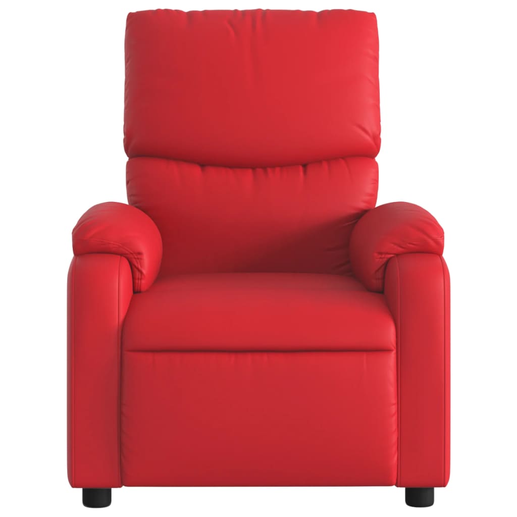 vidaXL Sillón reclinable de cuero sintético rojo