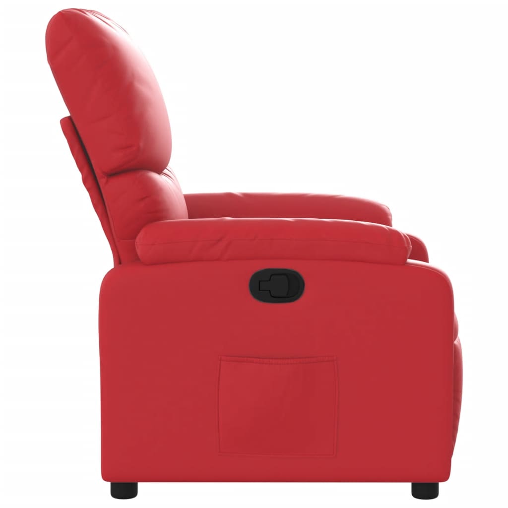 vidaXL Sillón reclinable de cuero sintético rojo