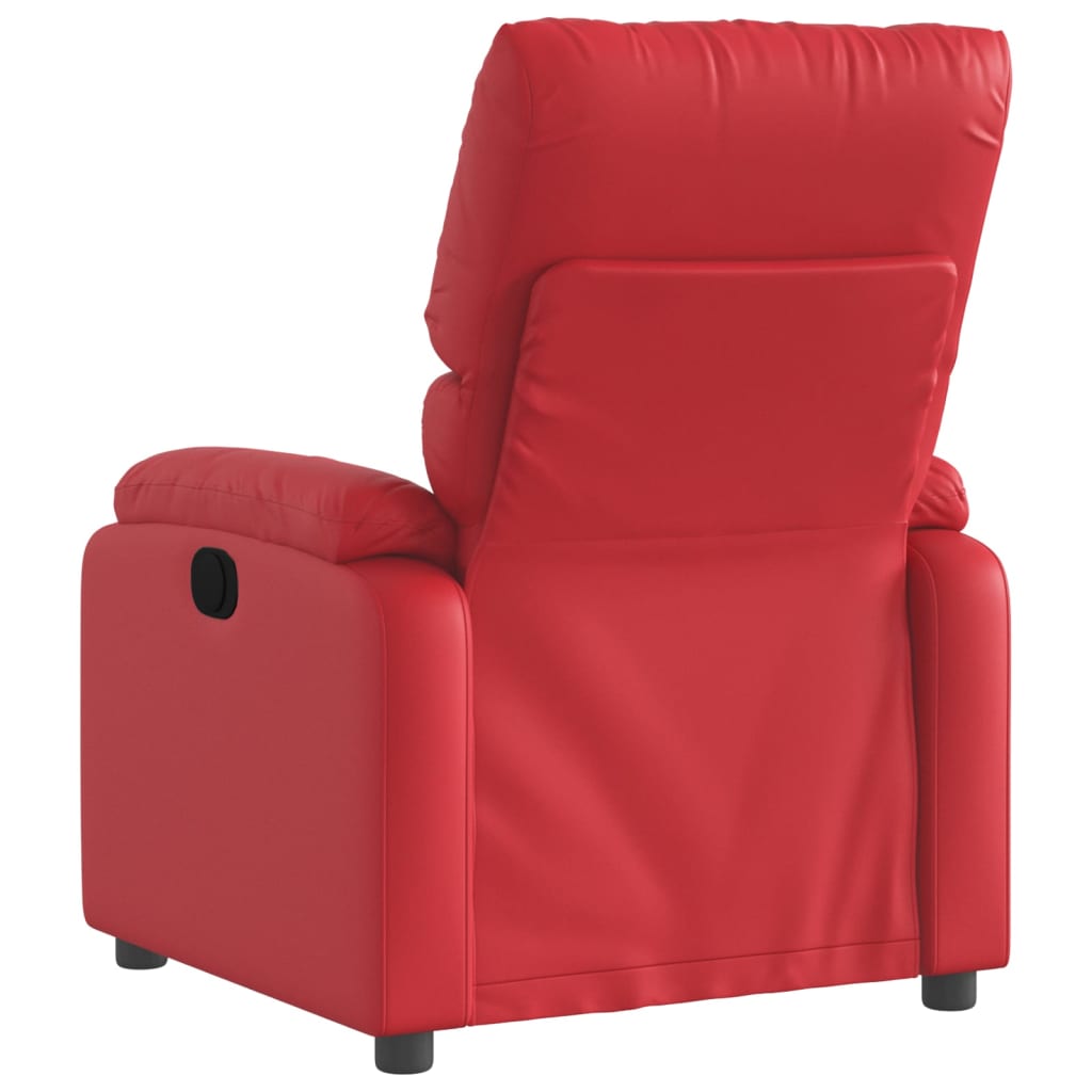 vidaXL Sillón reclinable de cuero sintético rojo