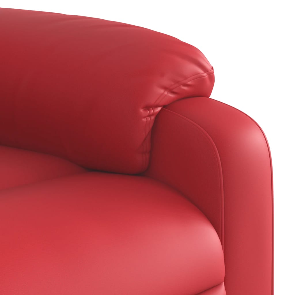 vidaXL Sillón reclinable de cuero sintético rojo