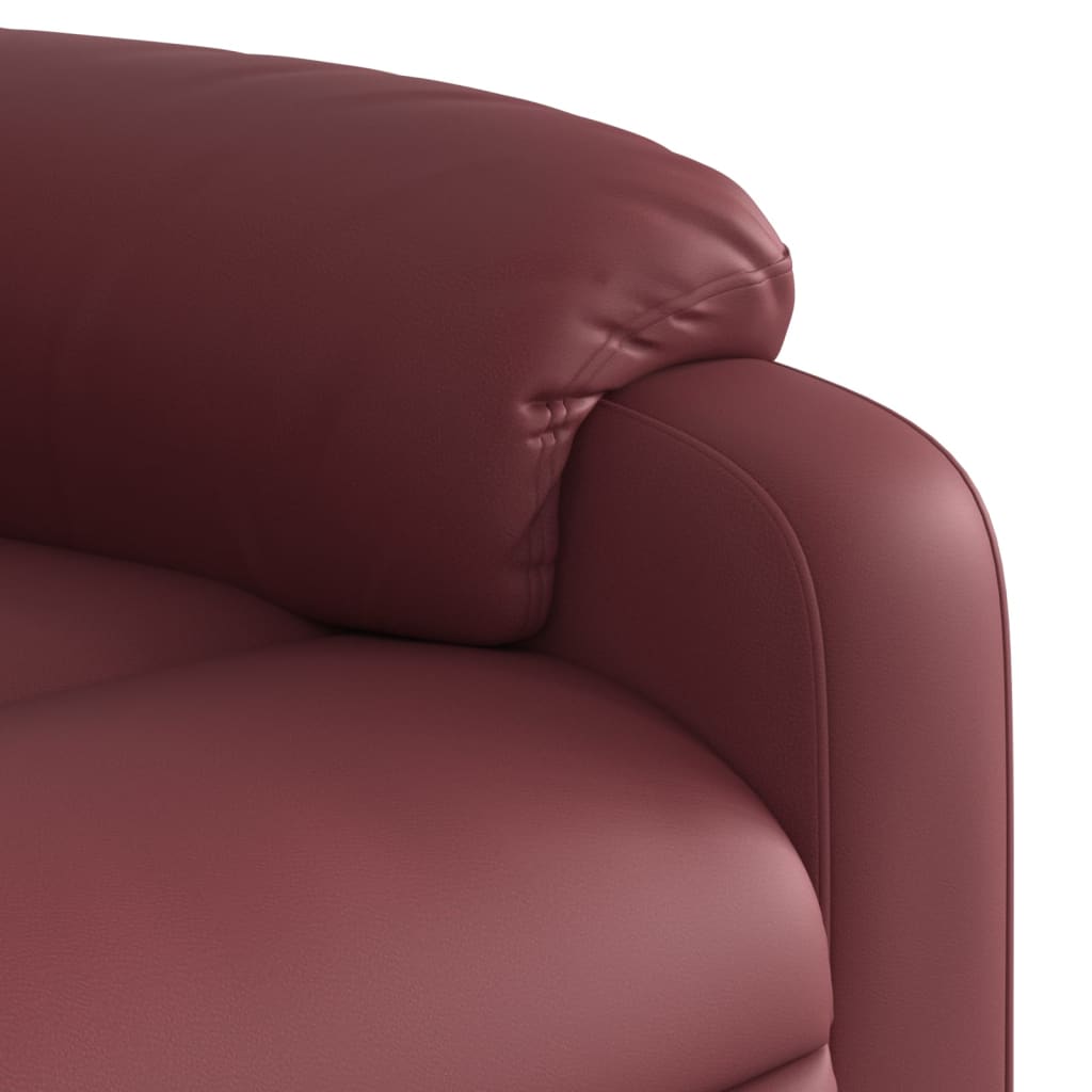 vidaXL Sillón de masaje reclinable cuero sintético rojo tinto