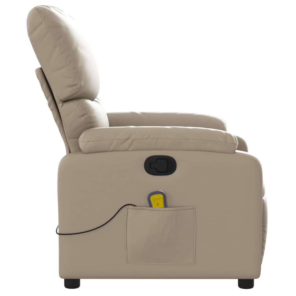 vidaXL Sillón de masaje reclinable cuero sintético color capuchino