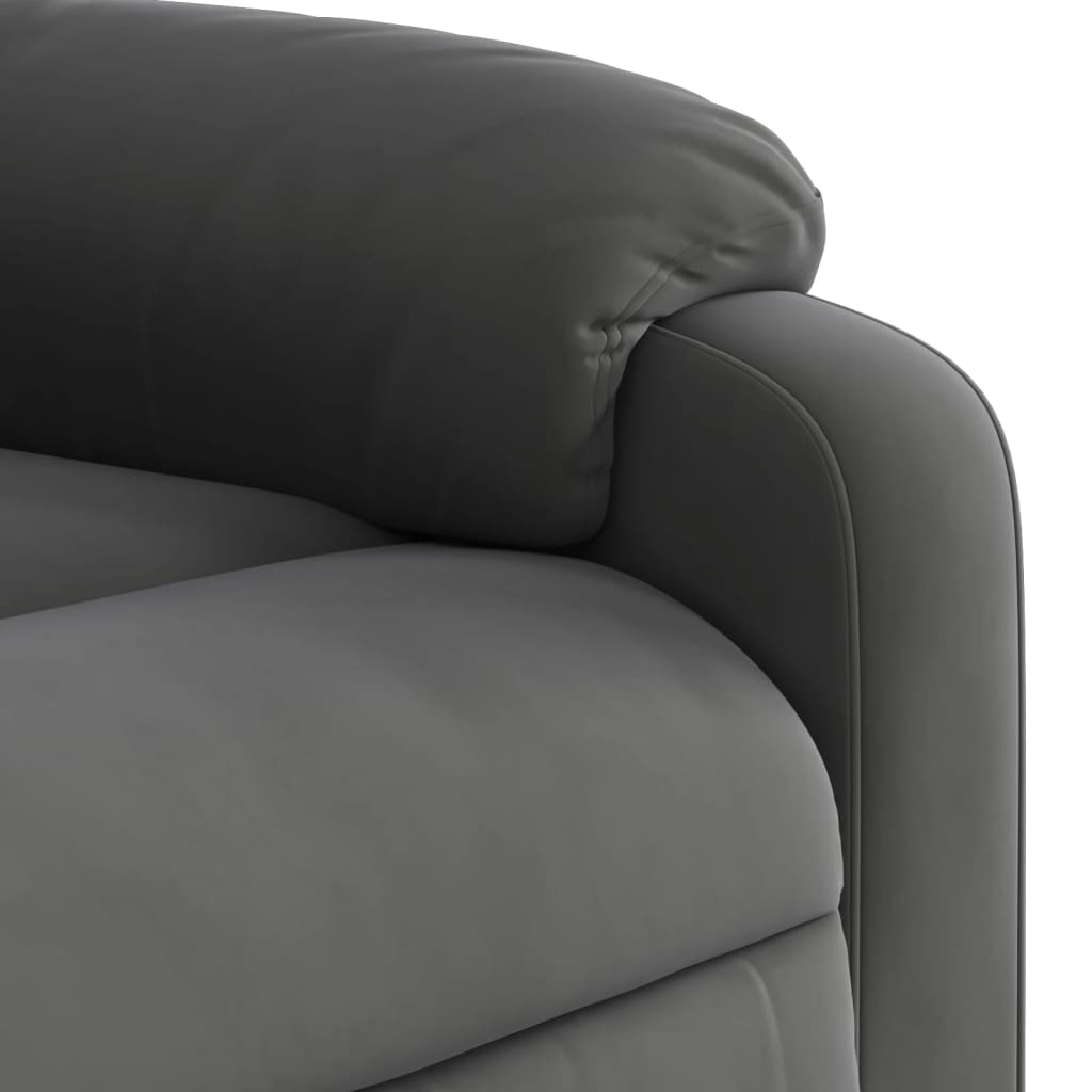 vidaXL Sillón reclinable tela de microfibra gris oscuro