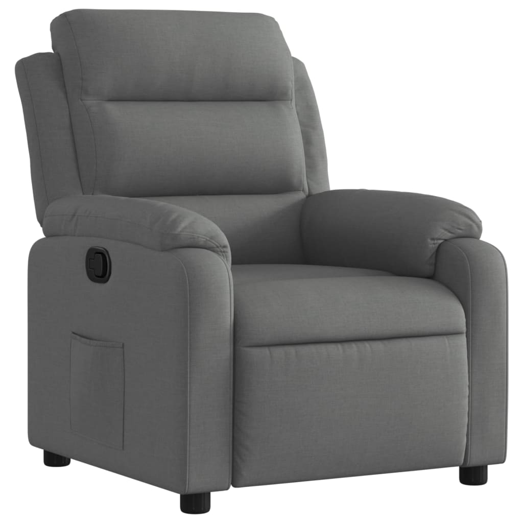 vidaXL Sillón reclinable de tela gris oscuro