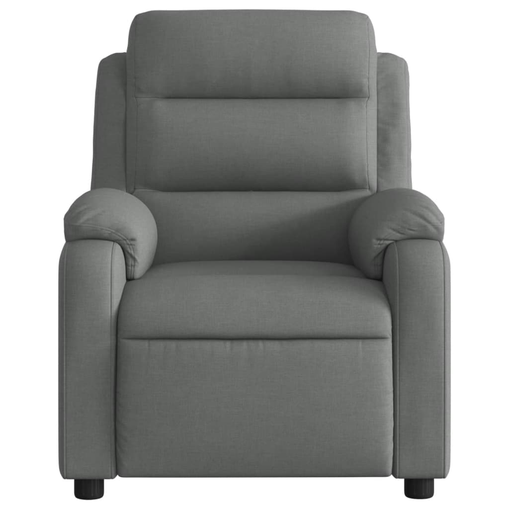 vidaXL Sillón reclinable de tela gris oscuro