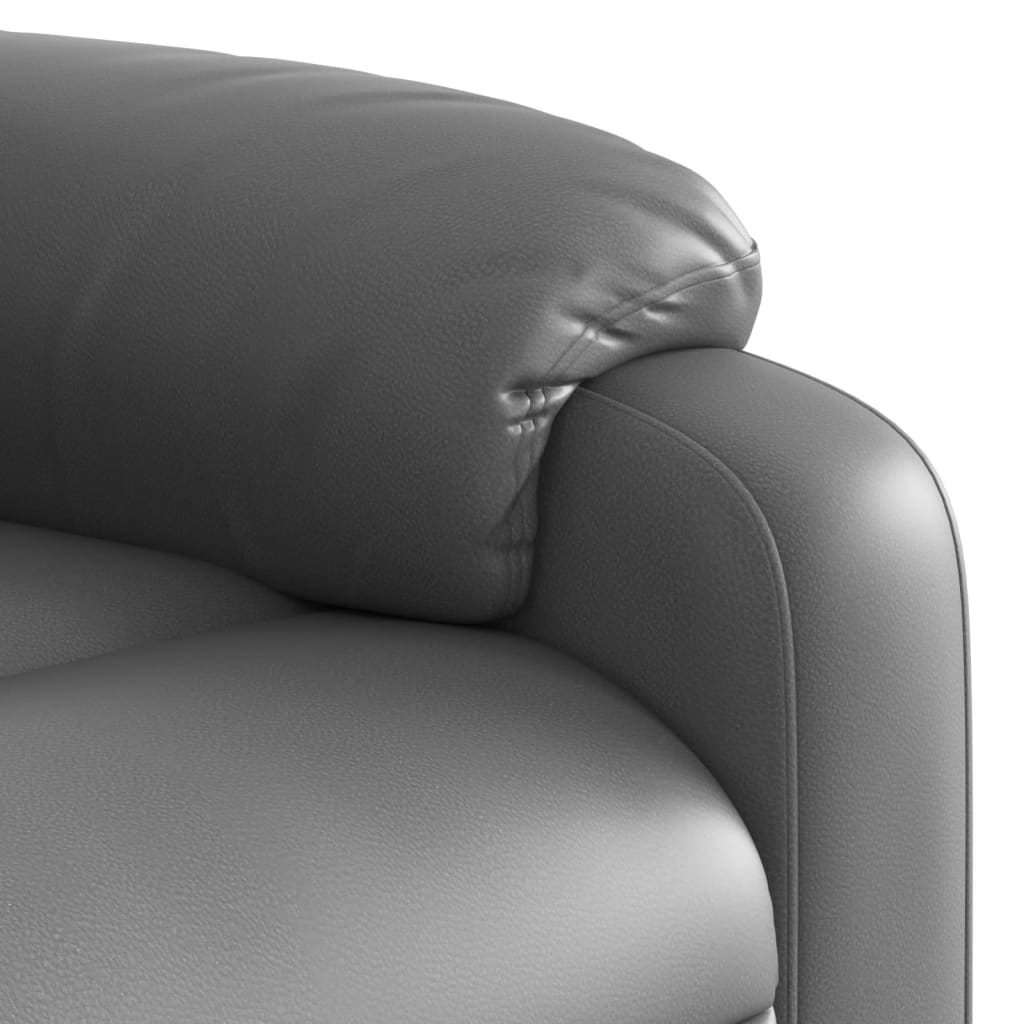 vidaXL Sillón de masaje reclinable cuero sintético gris