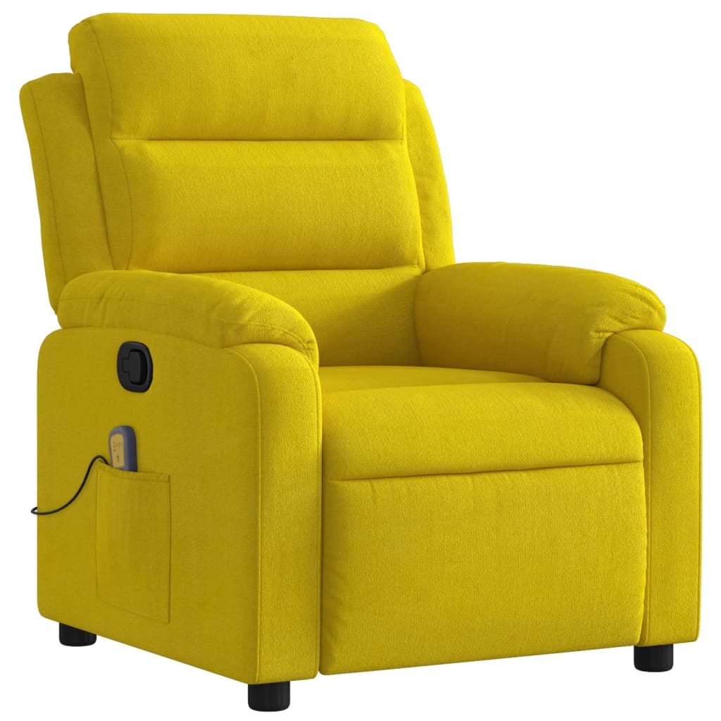 vidaXL Sillón de masaje reclinable de terciopelo amarillo