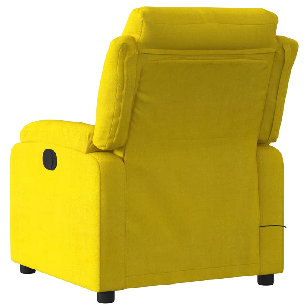 vidaXL Sillón de masaje reclinable de terciopelo amarillo