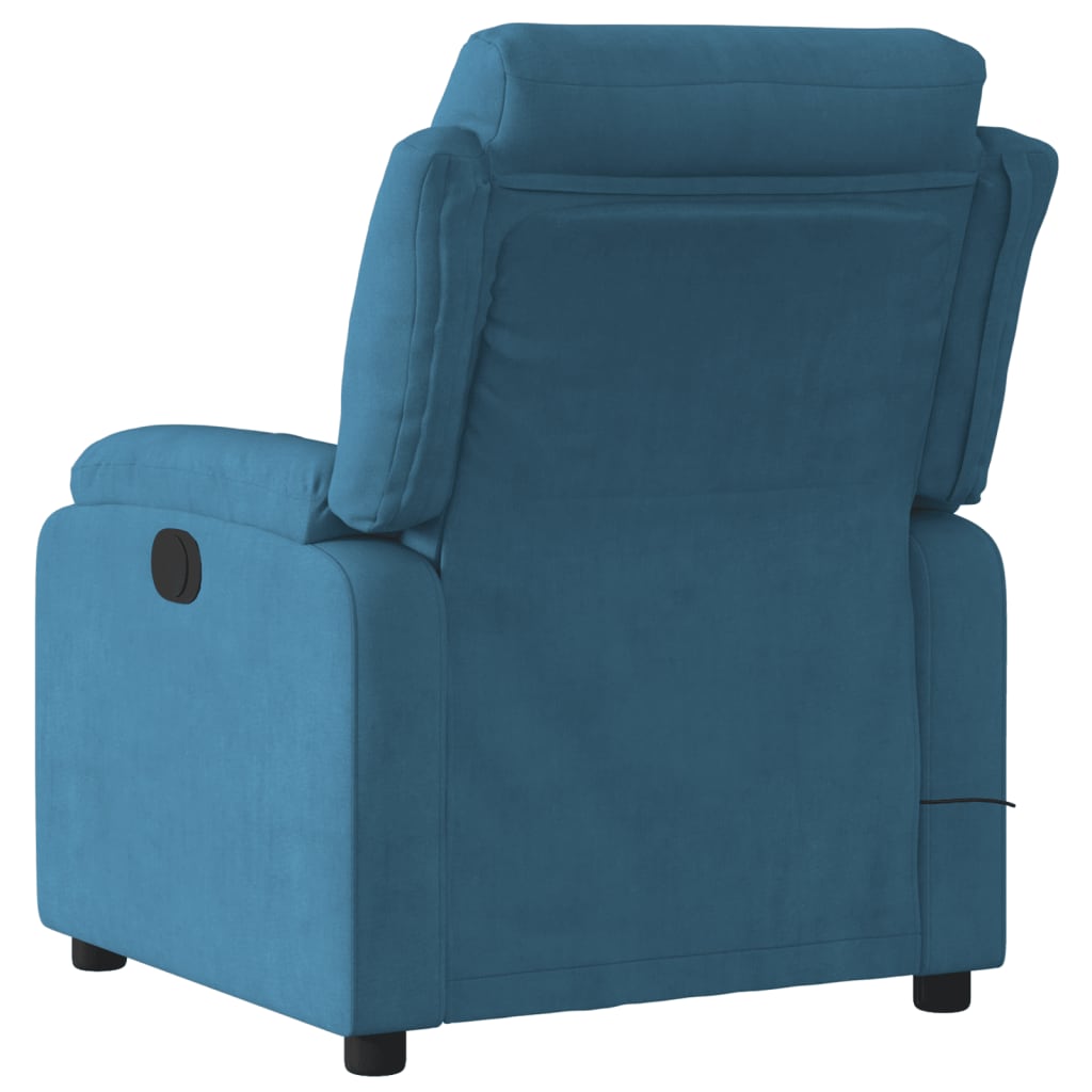 vidaXL Sillón de masaje reclinable de terciopelo azul