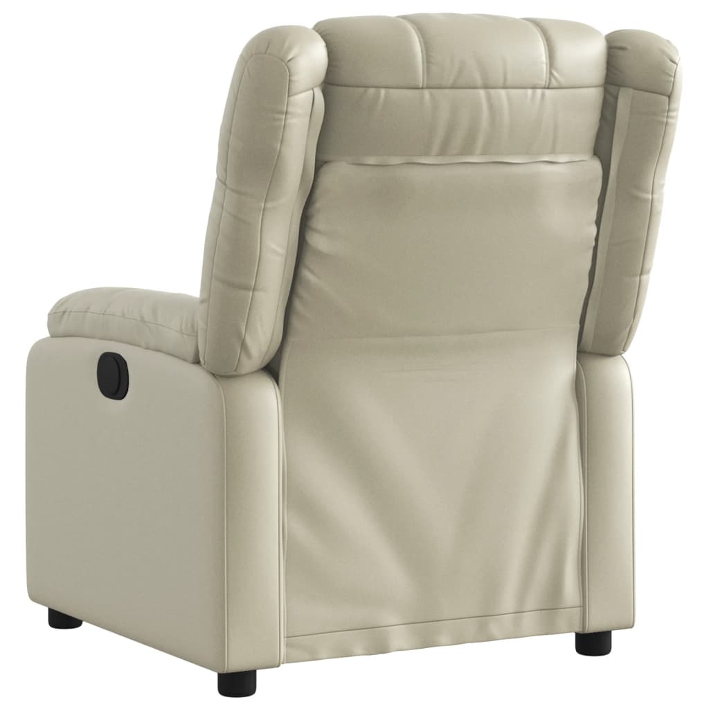 vidaXL Sillón reclinable de cuero sintético crema