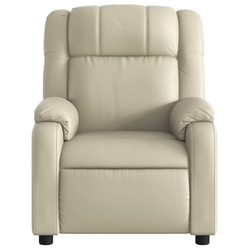 vidaXL Sillón reclinable de cuero sintético crema