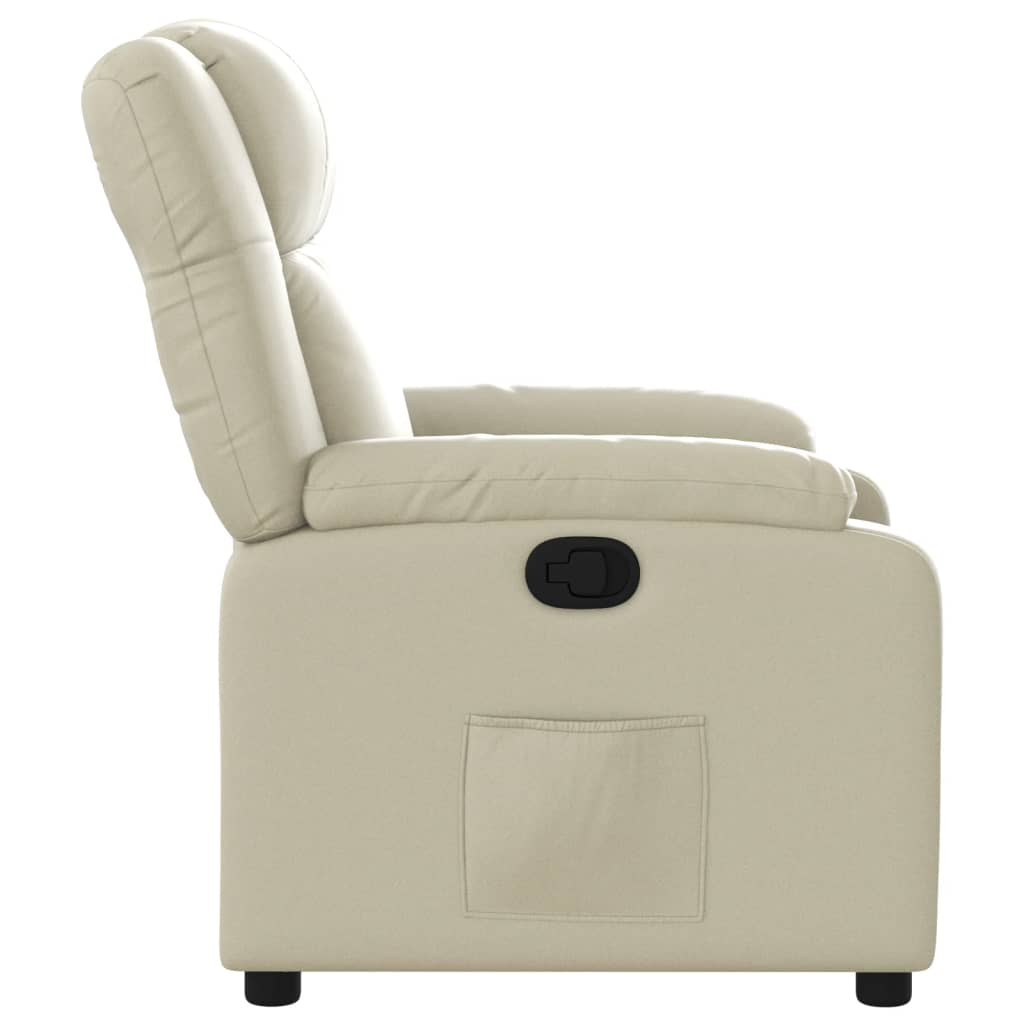 vidaXL Sillón reclinable de cuero sintético crema