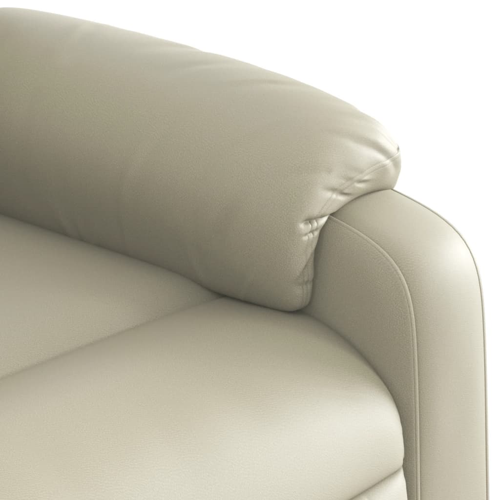 vidaXL Sillón reclinable de masaje cuero sintético crema