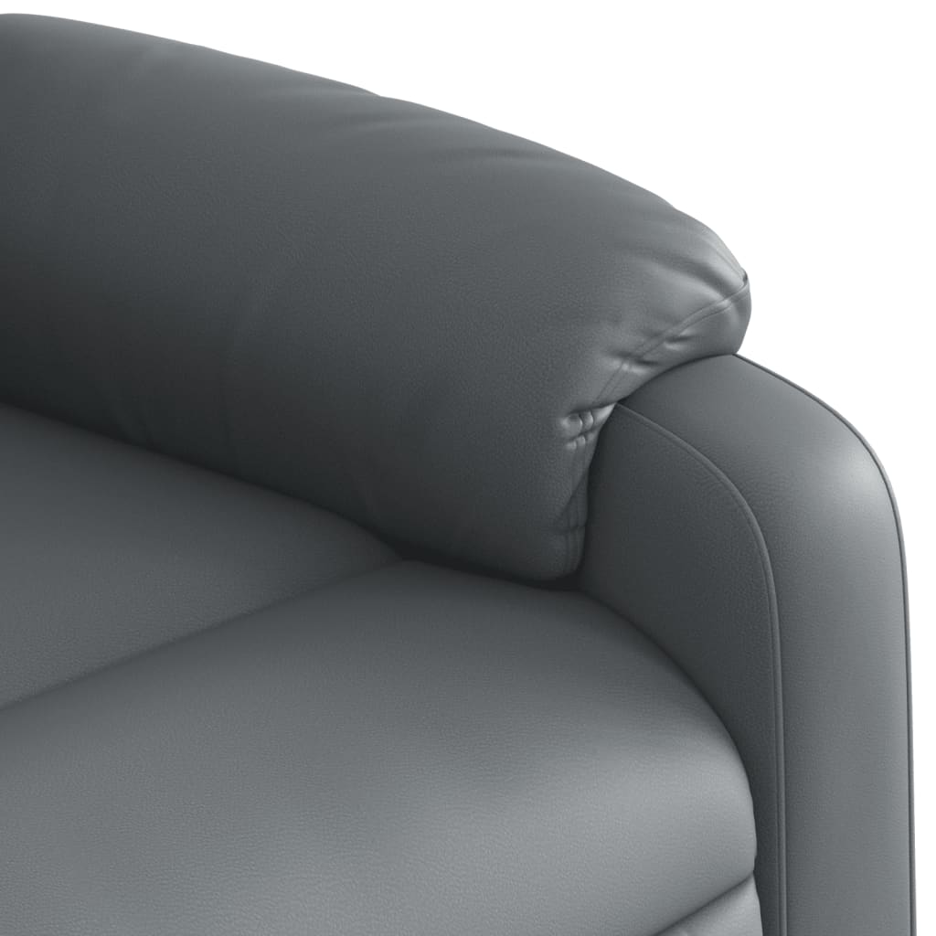 vidaXL Sillón de masaje reclinable cuero sintético gris