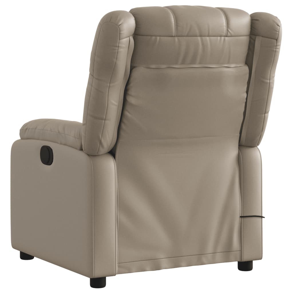 vidaXL Sillón de masaje reclinable cuero sintético color capuchino