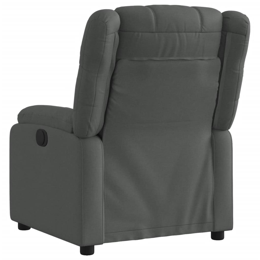 vidaXL Sillón reclinable de tela gris oscuro