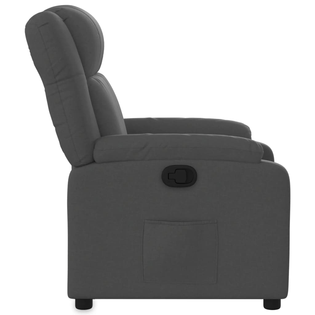 vidaXL Sillón reclinable de tela gris oscuro