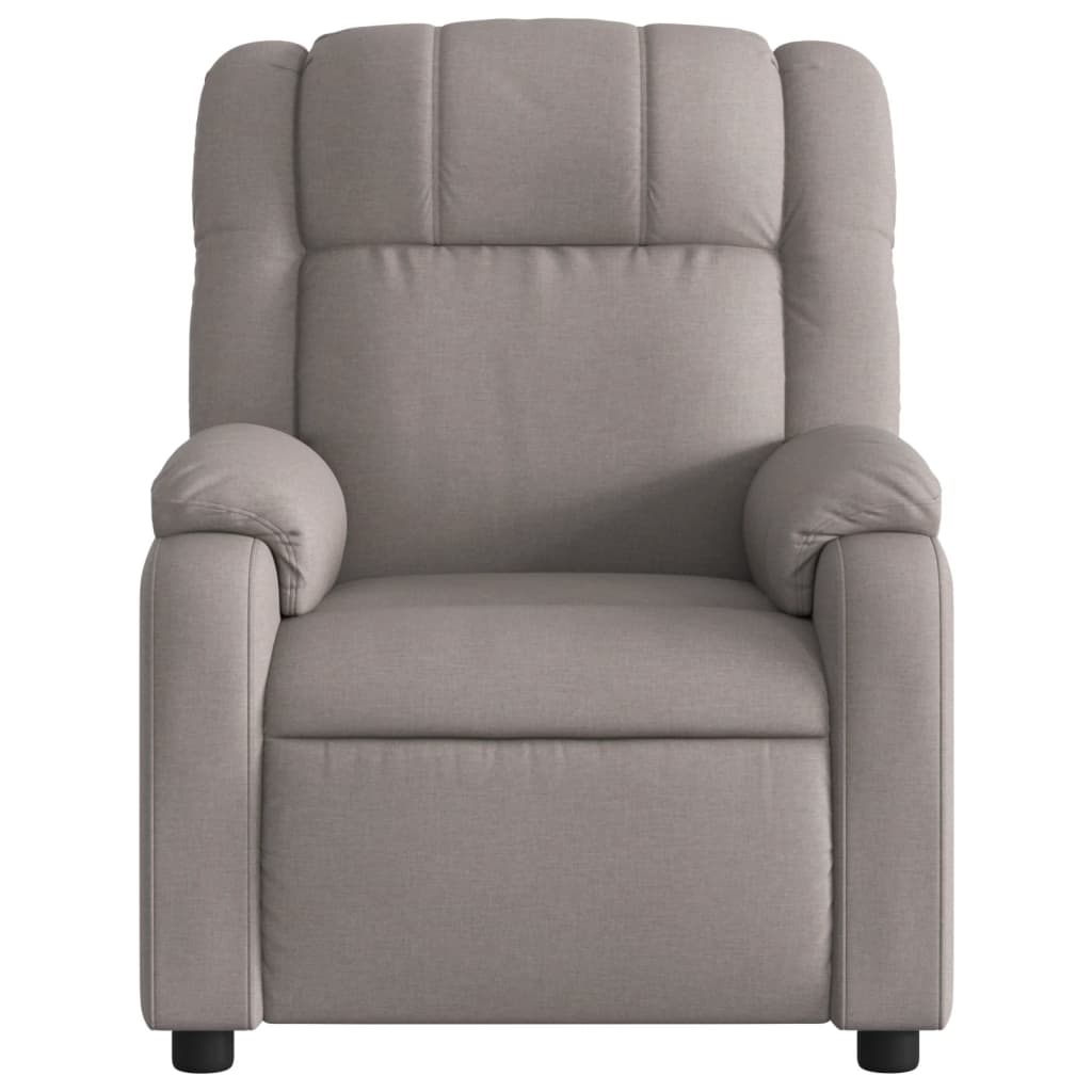 vidaXL Sillón de masaje reclinable de tela gris taupé