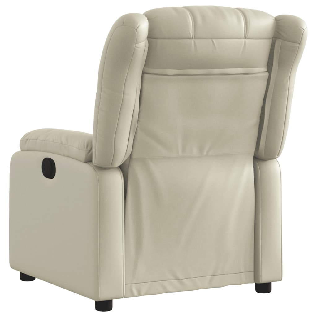 vidaXL Sillón reclinable de cuero sintético crema