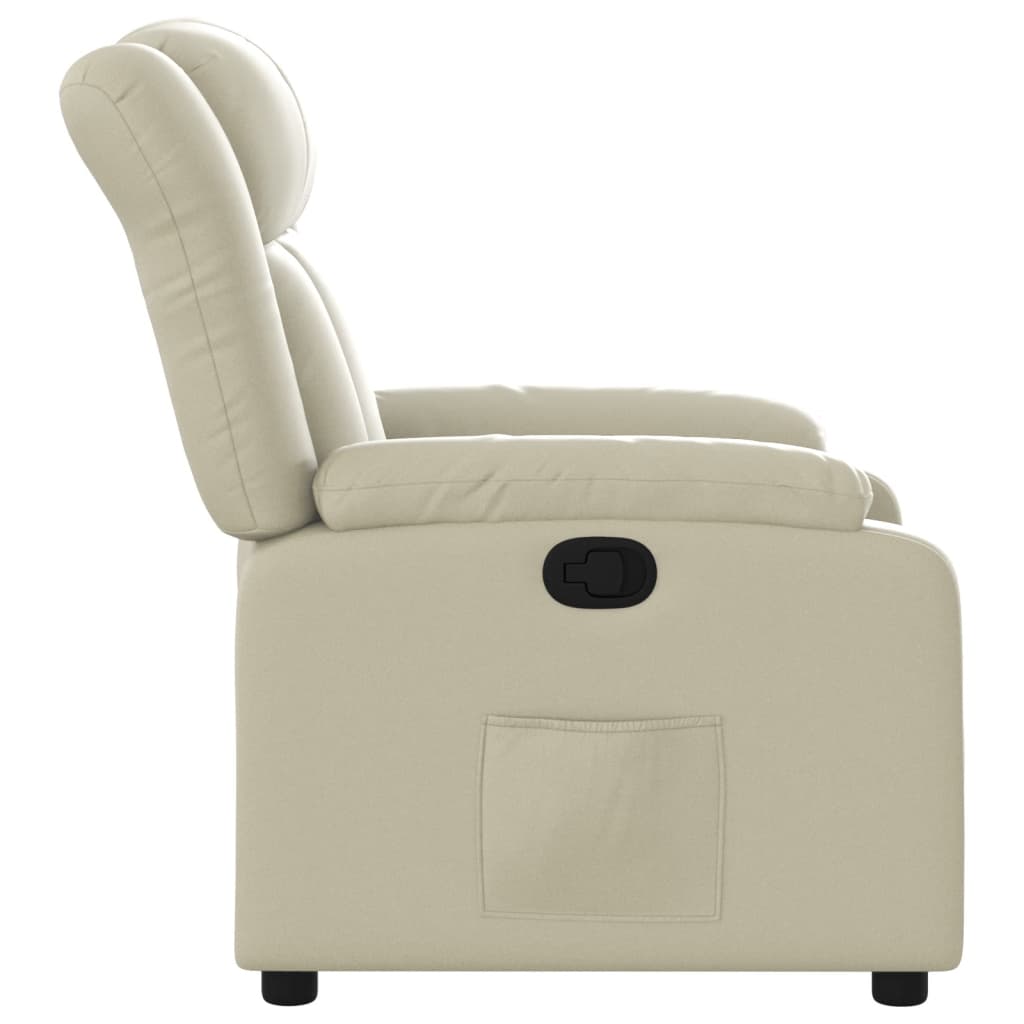 vidaXL Sillón reclinable de cuero sintético crema