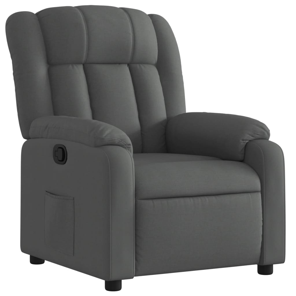 vidaXL Sillón reclinable de tela gris oscuro